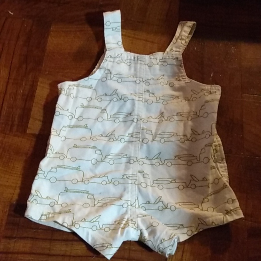 Old Navy Little Navy 0-3 Months Baby Boys Vtg Cars Overall Shorts - Picture 4 of 7
